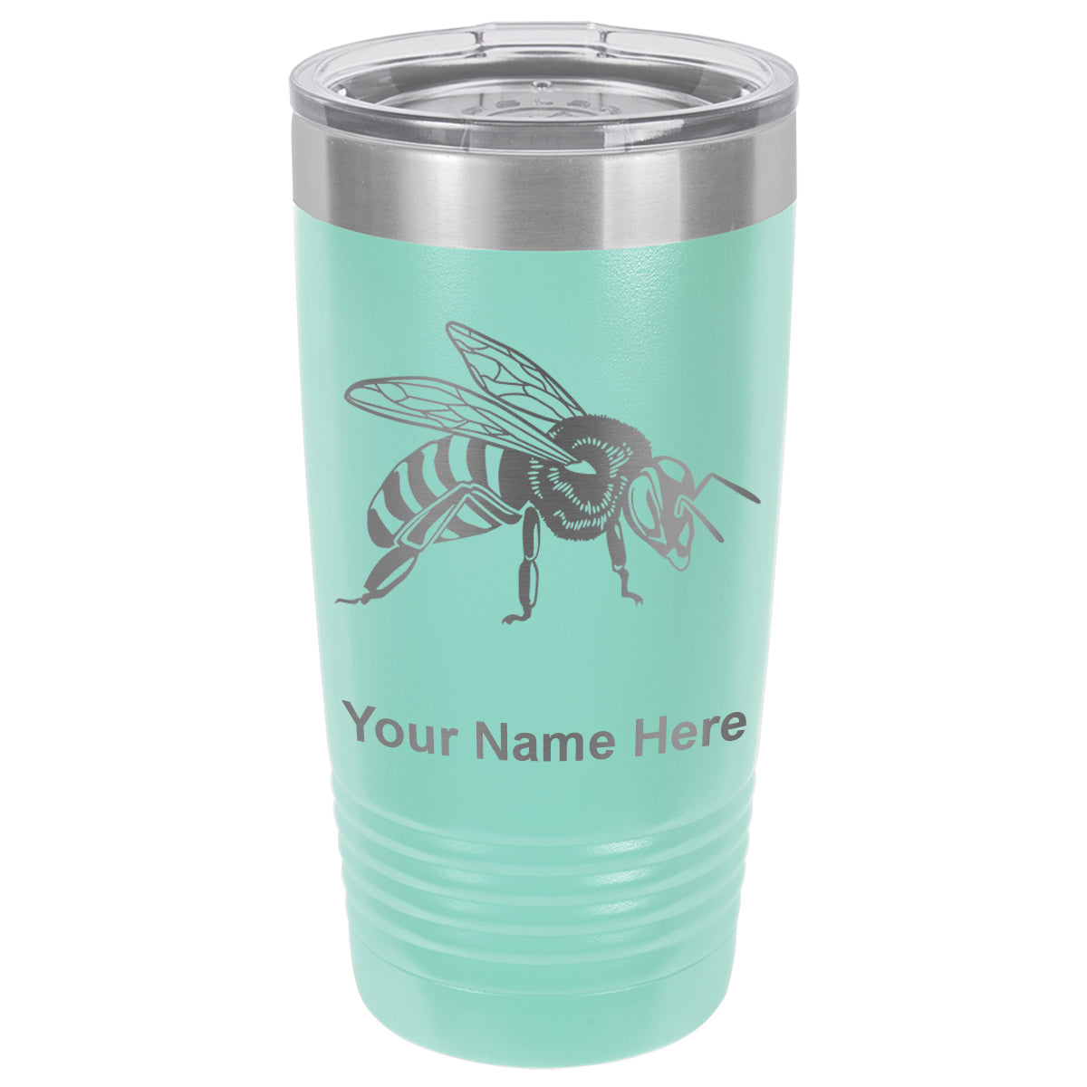 20oz Vacuum Insulated Tumbler Mug, Honey Bee, Personalized Engraving Included