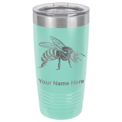 20oz Vacuum Insulated Tumbler Mug, Honey Bee, Personalized Engraving Included