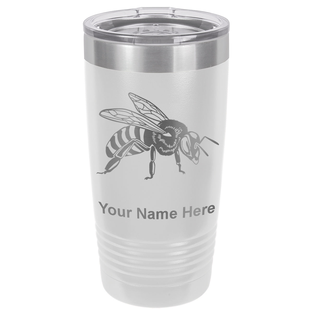20oz Vacuum Insulated Tumbler Mug, Honey Bee, Personalized Engraving Included
