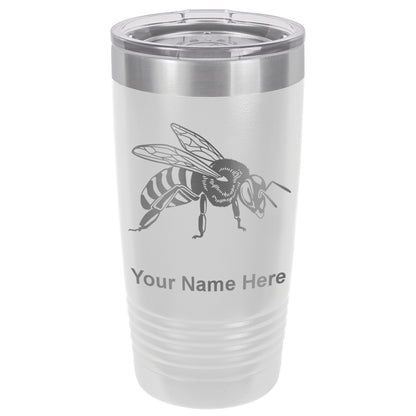 20oz Vacuum Insulated Tumbler Mug, Honey Bee, Personalized Engraving Included