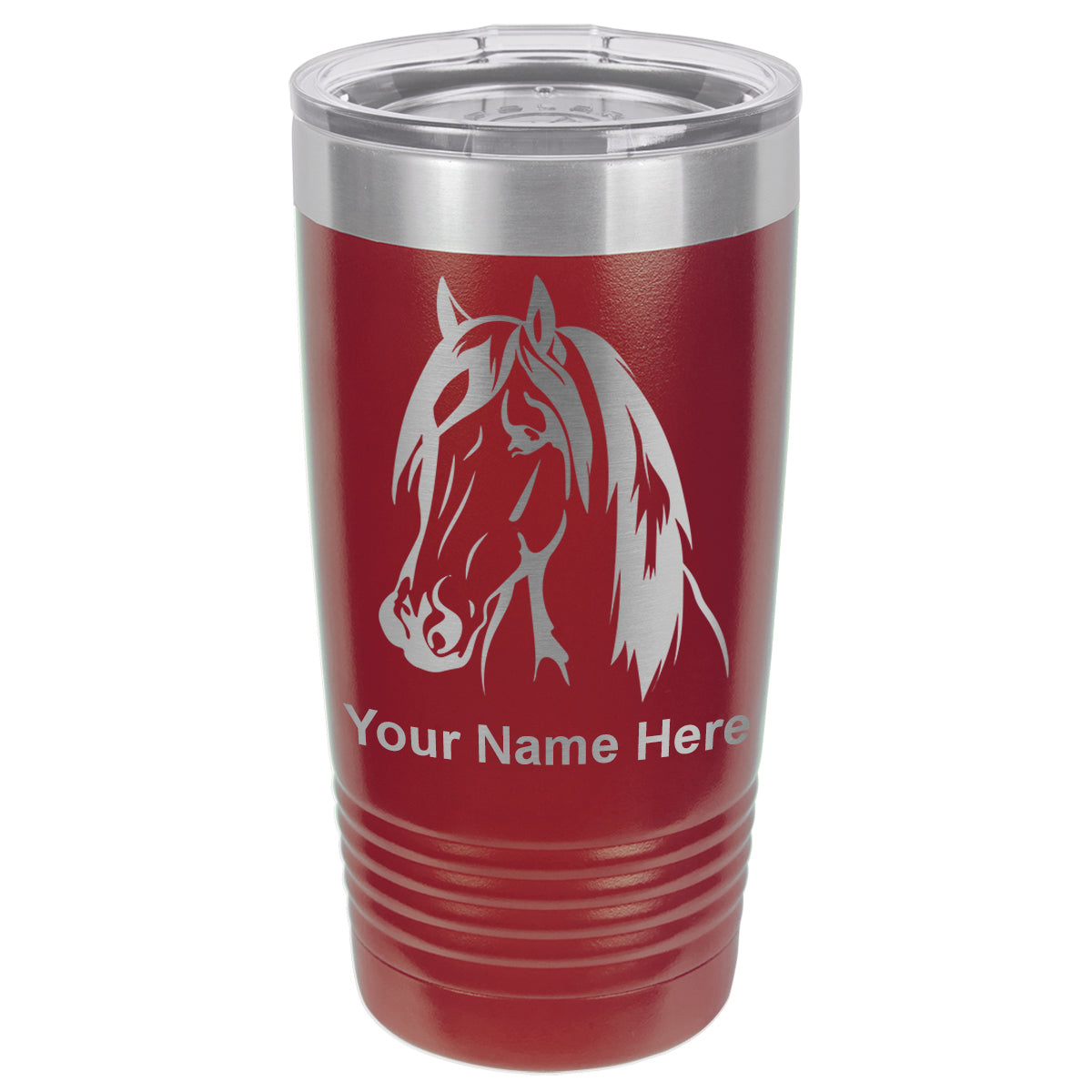 20oz Vacuum Insulated Tumbler Mug, Horse Head 1, Personalized Engraving Included