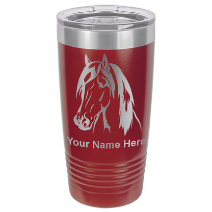 20oz Vacuum Insulated Tumbler Mug, Horse Head 1, Personalized Engraving Included