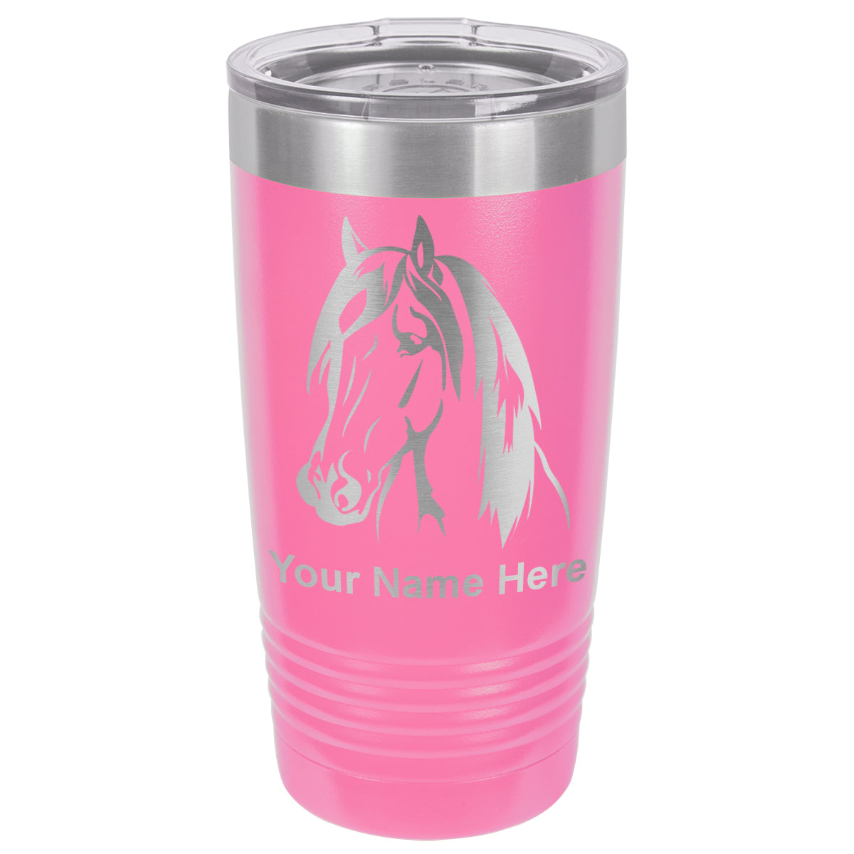 20oz Vacuum Insulated Tumbler Mug, Horse Head 1, Personalized Engraving Included