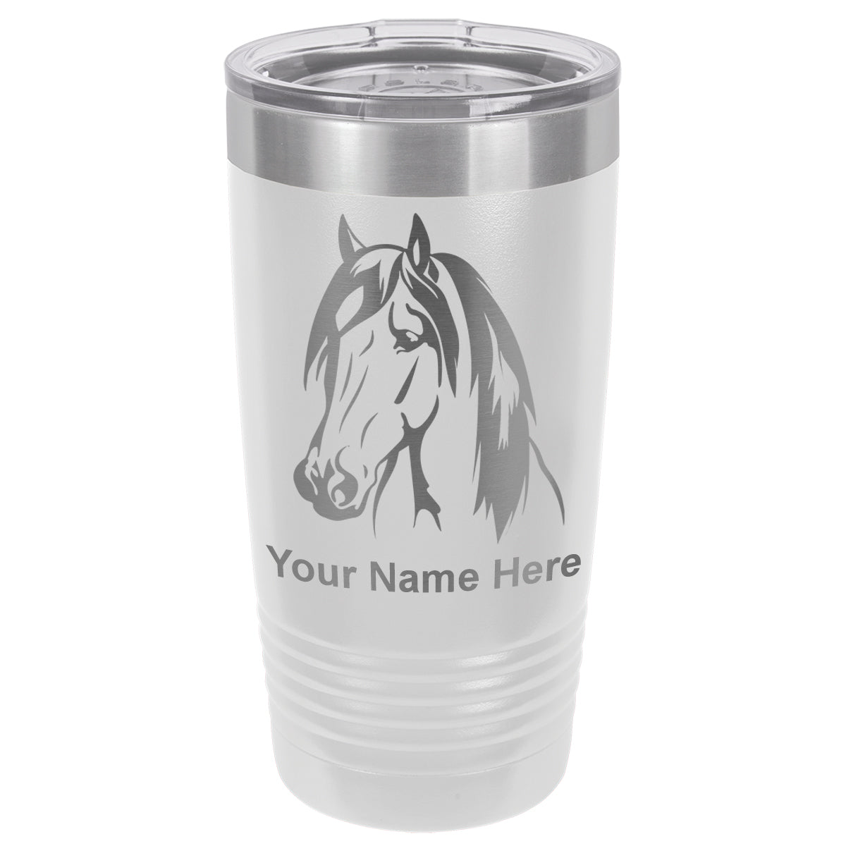 20oz Vacuum Insulated Tumbler Mug, Horse Head 1, Personalized Engraving Included