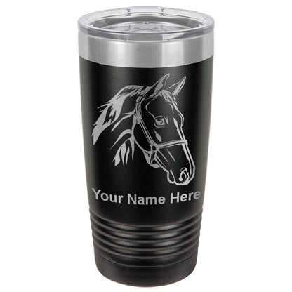 20oz Vacuum Insulated Tumbler Mug, Horse Head 2, Personalized Engraving Included