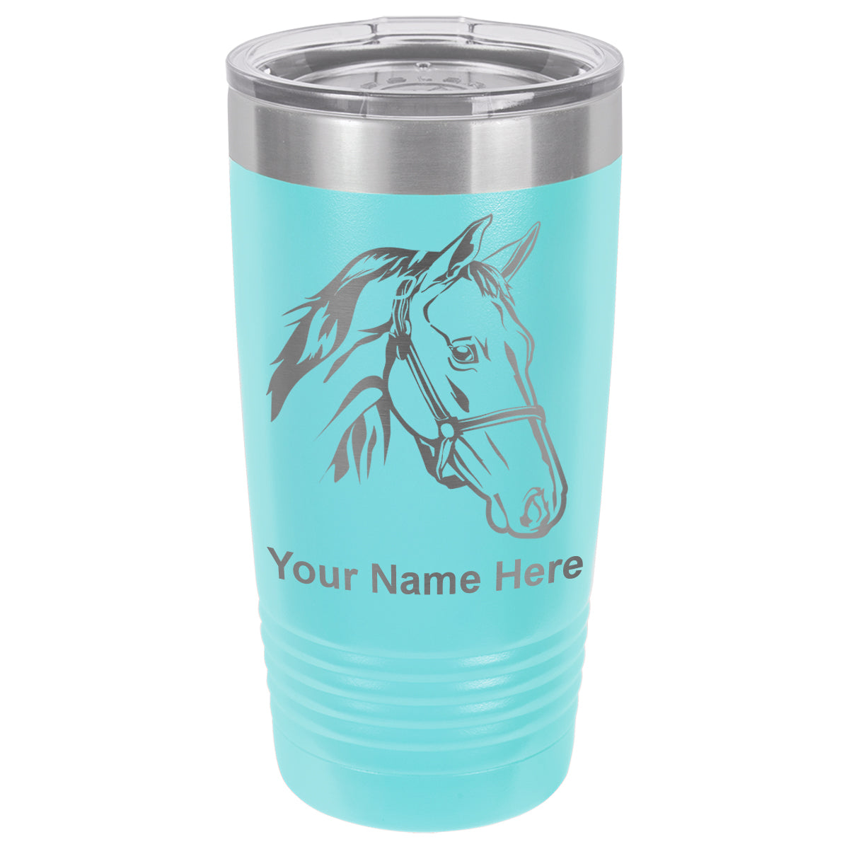 20oz Vacuum Insulated Tumbler Mug, Horse Head 2, Personalized Engraving Included