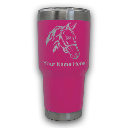 LaserGram 30oz Tumbler Mug, Horse Head 2, Personalized Engraving Included