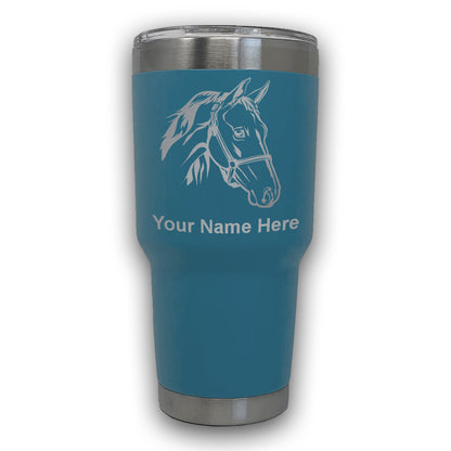 LaserGram 30oz Tumbler Mug, Horse Head 2, Personalized Engraving Included