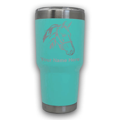 LaserGram 30oz Tumbler Mug, Horse Head 2, Personalized Engraving Included
