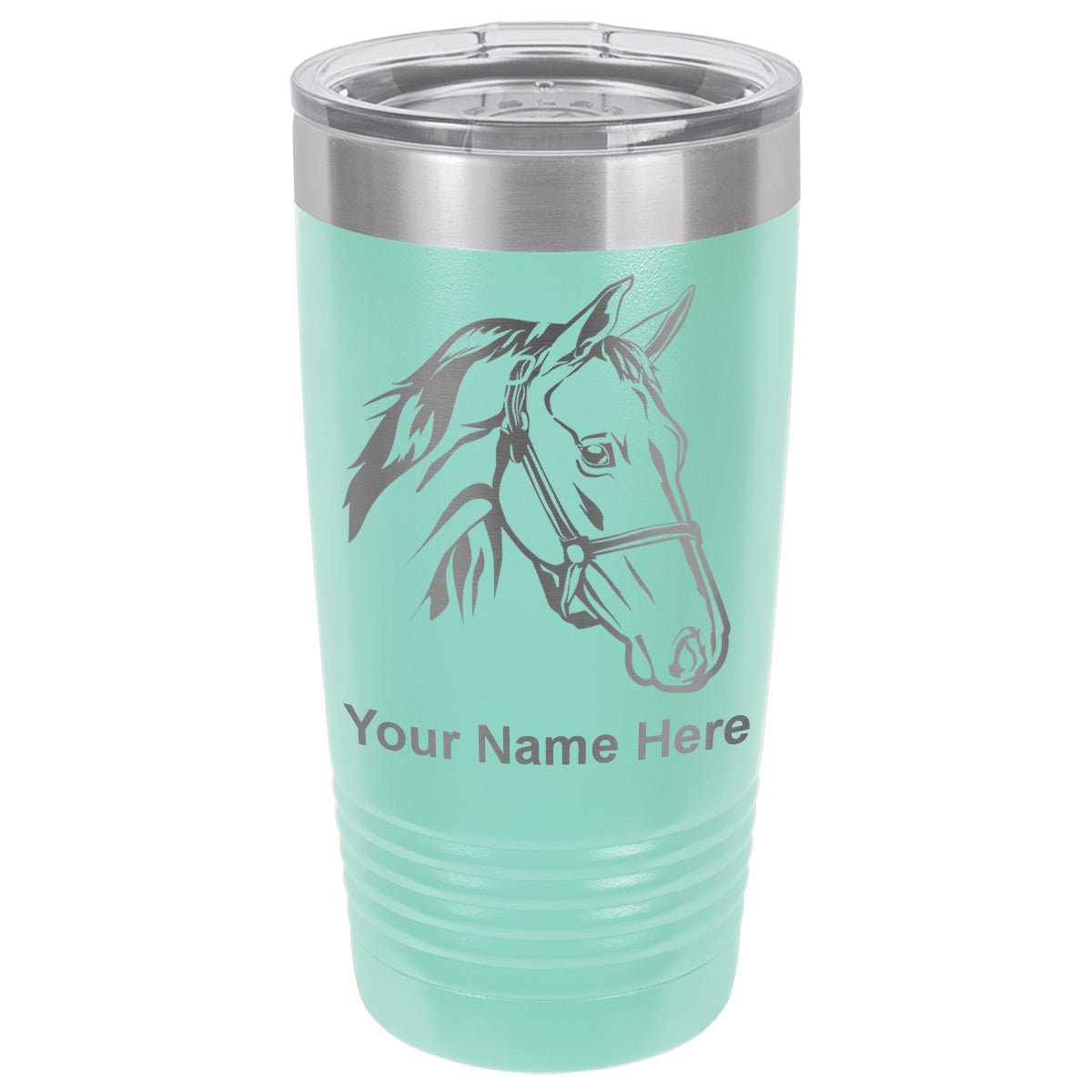20oz Vacuum Insulated Tumbler Mug, Horse Head 2, Personalized Engraving Included