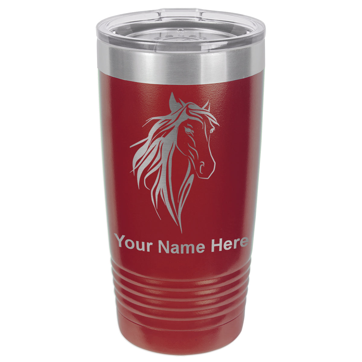 20oz Vacuum Insulated Tumbler Mug, Horse Head 3, Personalized Engraving Included