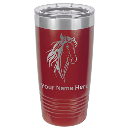 20oz Vacuum Insulated Tumbler Mug, Horse Head 3, Personalized Engraving Included
