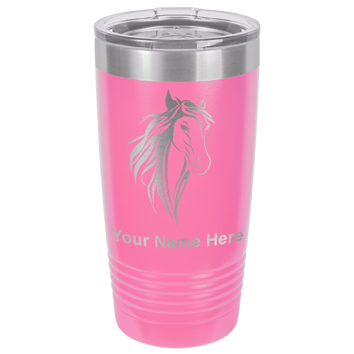 20oz Vacuum Insulated Tumbler Mug, Horse Head 3, Personalized Engraving Included