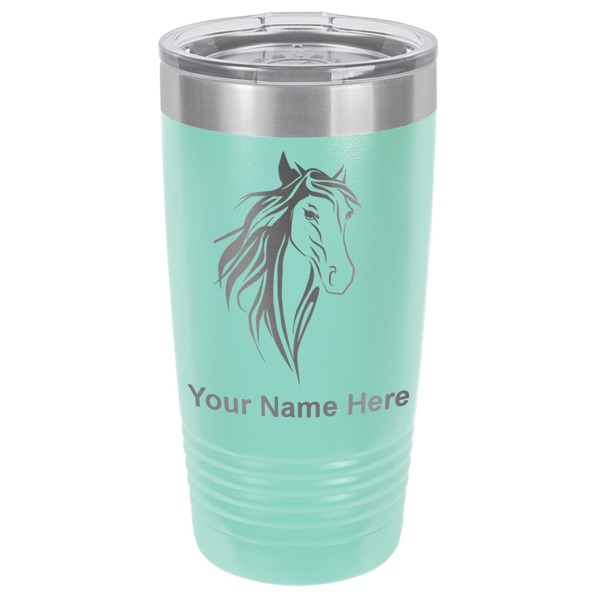 20oz Vacuum Insulated Tumbler Mug, Horse Head 3, Personalized Engraving Included