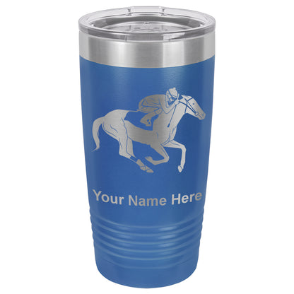 20oz Vacuum Insulated Tumbler Mug, Horse Racing, Personalized Engraving Included