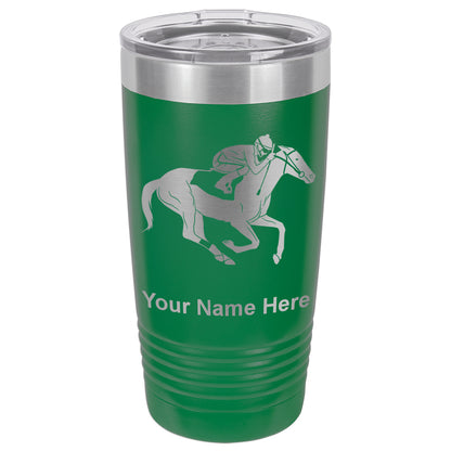 20oz Vacuum Insulated Tumbler Mug, Horse Racing, Personalized Engraving Included