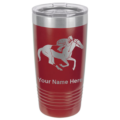 20oz Vacuum Insulated Tumbler Mug, Horse Racing, Personalized Engraving Included