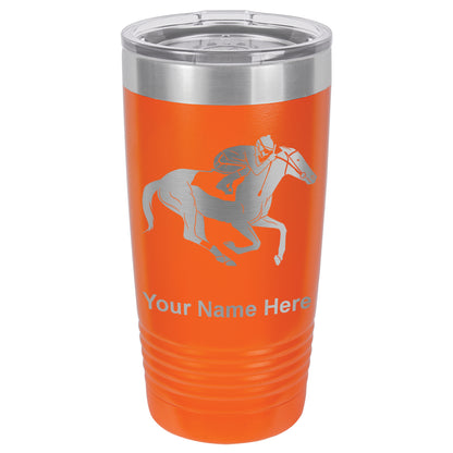 20oz Vacuum Insulated Tumbler Mug, Horse Racing, Personalized Engraving Included