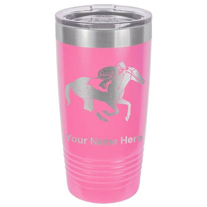 20oz Vacuum Insulated Tumbler Mug, Horse Racing, Personalized Engraving Included