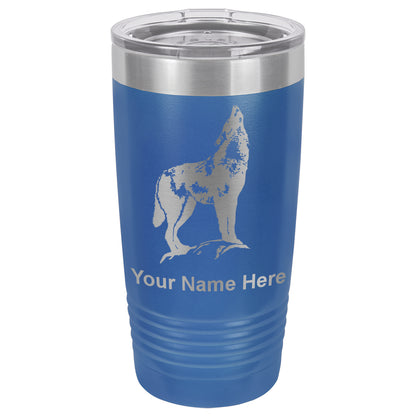 20oz Vacuum Insulated Tumbler Mug, Howling Wolf, Personalized Engraving Included