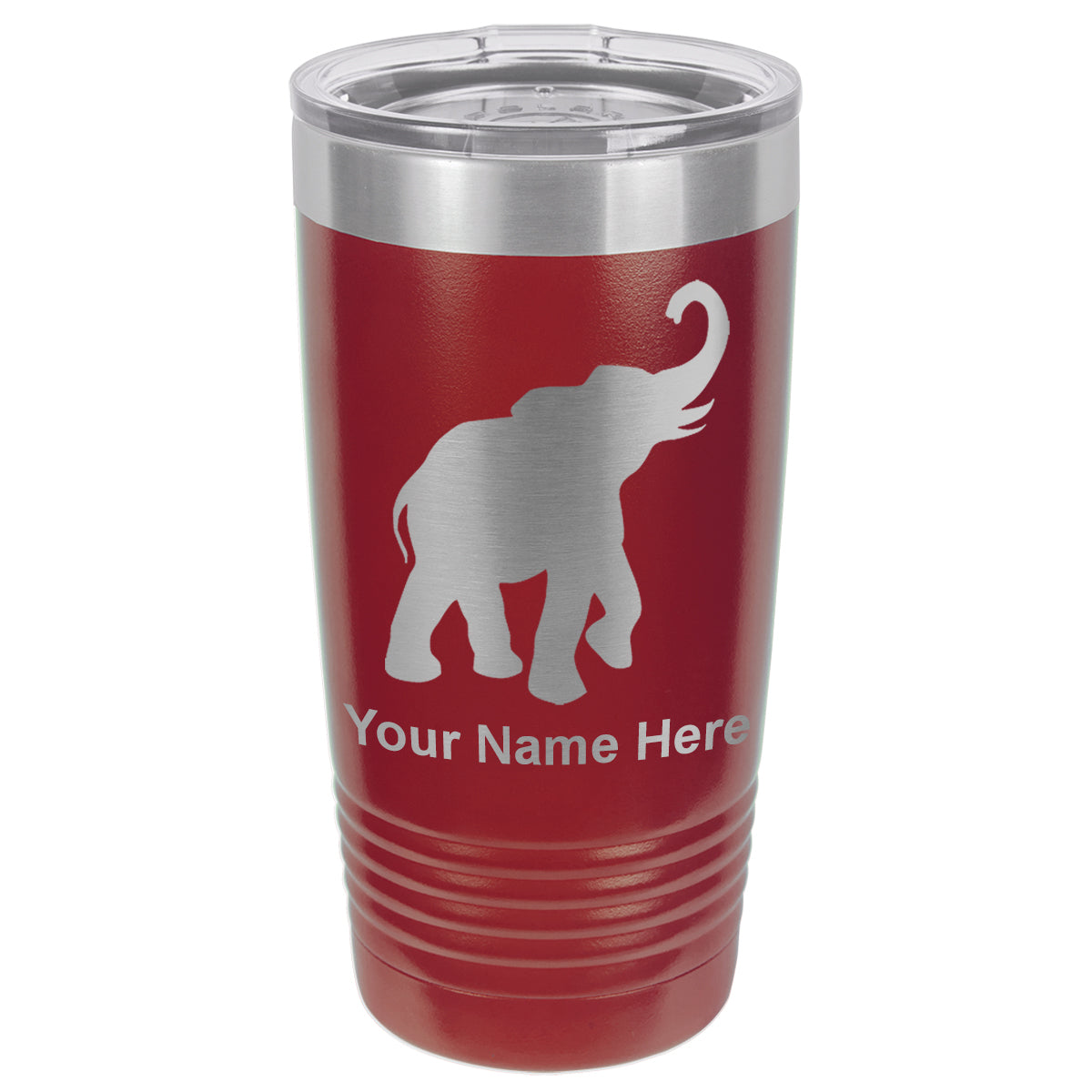 20oz Vacuum Insulated Tumbler Mug, Indian Elephant, Personalized Engraving Included