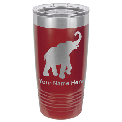 20oz Vacuum Insulated Tumbler Mug, Indian Elephant, Personalized Engraving Included
