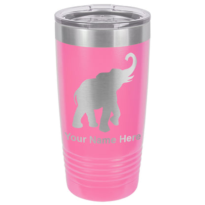20oz Vacuum Insulated Tumbler Mug, Indian Elephant, Personalized Engraving Included