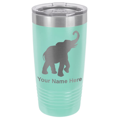 20oz Vacuum Insulated Tumbler Mug, Indian Elephant, Personalized Engraving Included