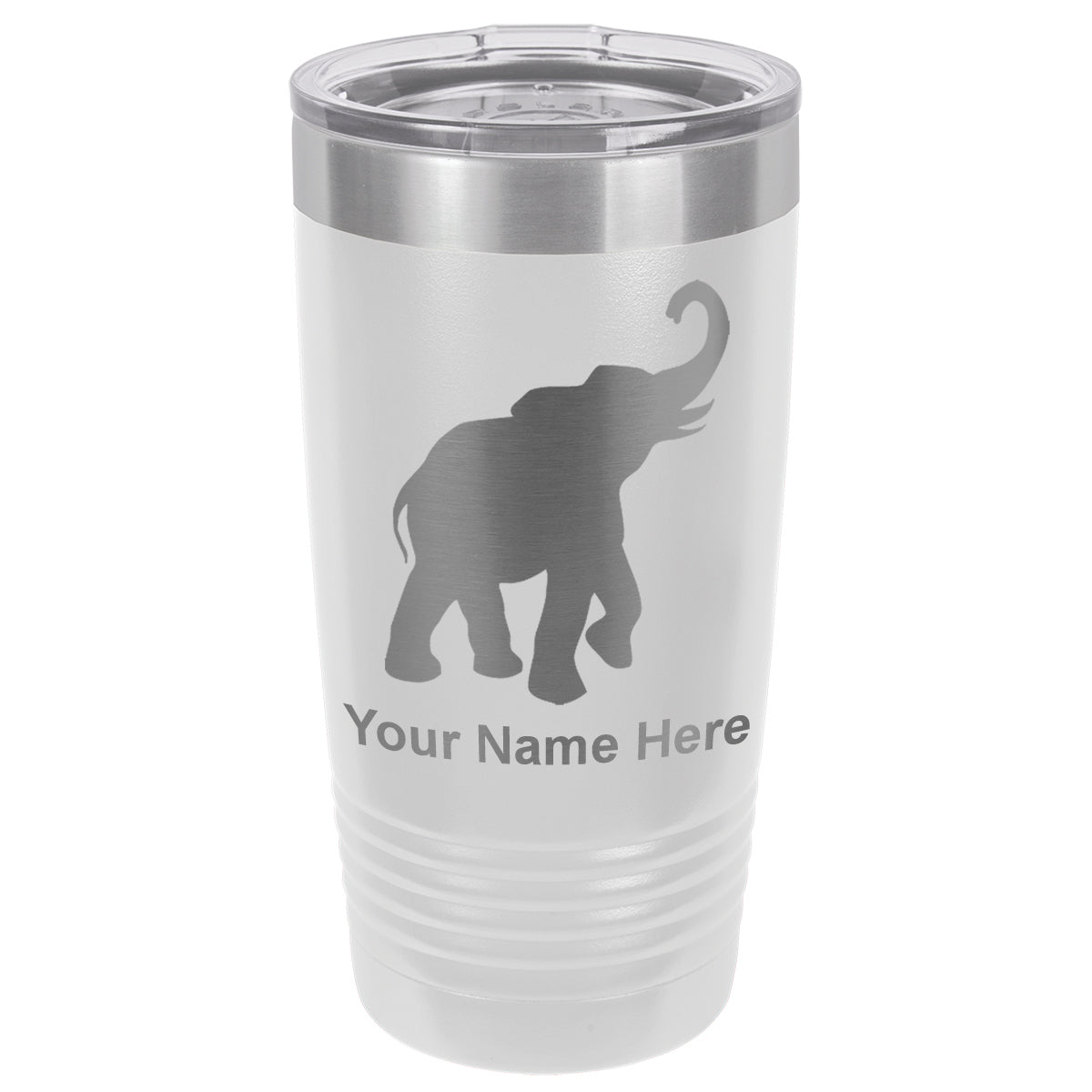 20oz Vacuum Insulated Tumbler Mug, Indian Elephant, Personalized Engraving Included