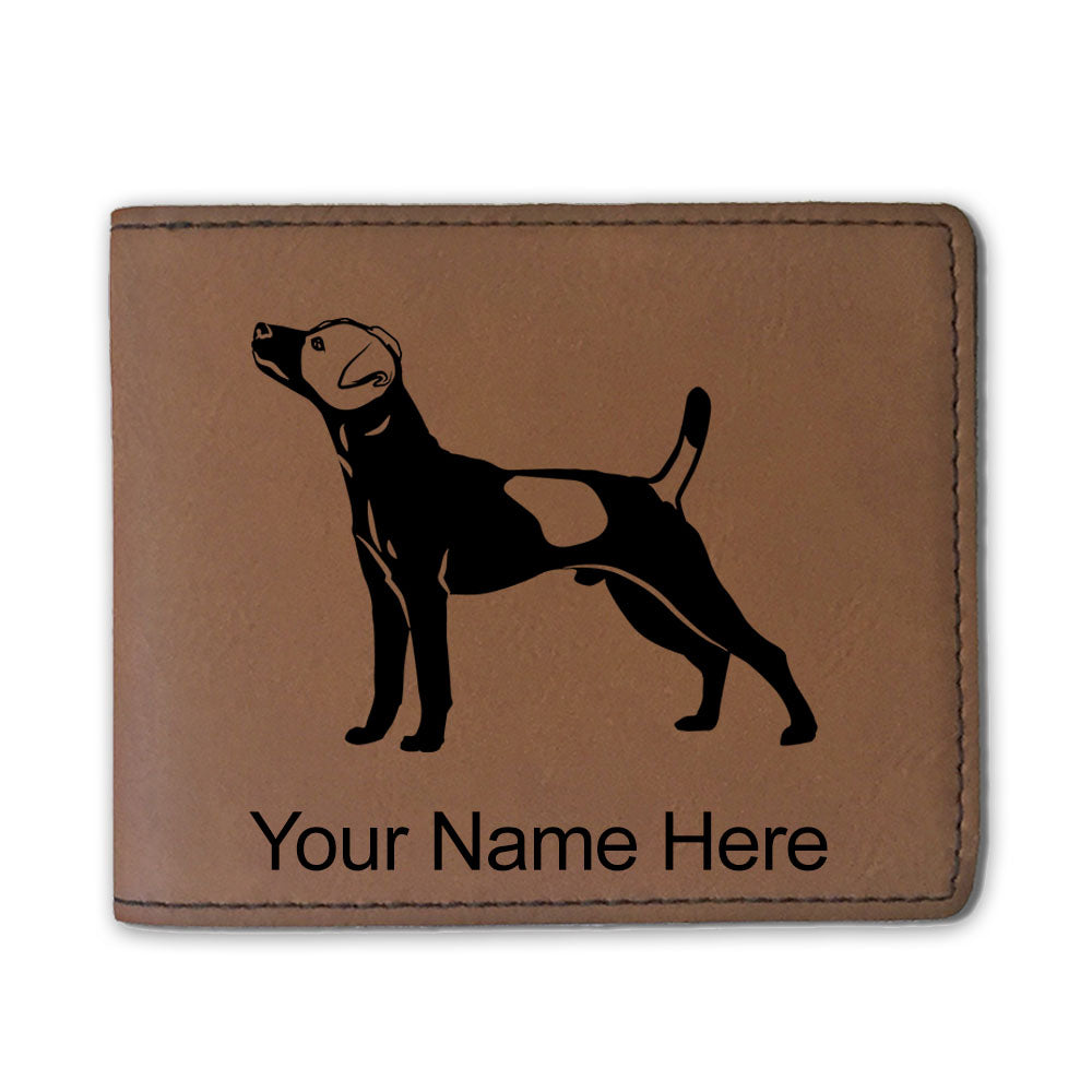 Faux Leather Bi-Fold Wallet, Jack Russell Terrier Dog, Personalized Engraving Included