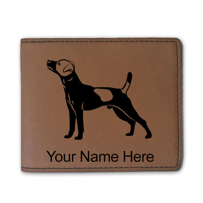 Faux Leather Bi-Fold Wallet, Jack Russell Terrier Dog, Personalized Engraving Included