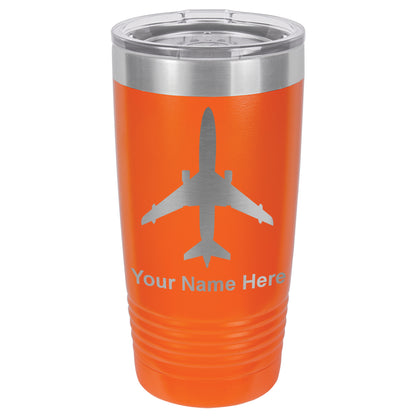 20oz Vacuum Insulated Tumbler Mug, Jet Airplane, Personalized Engraving Included