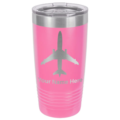 20oz Vacuum Insulated Tumbler Mug, Jet Airplane, Personalized Engraving Included