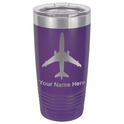 20oz Vacuum Insulated Tumbler Mug, Jet Airplane, Personalized Engraving Included