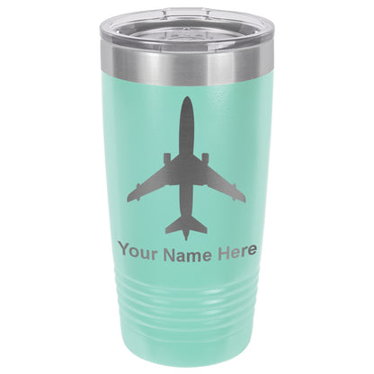 20oz Vacuum Insulated Tumbler Mug, Jet Airplane, Personalized Engraving Included