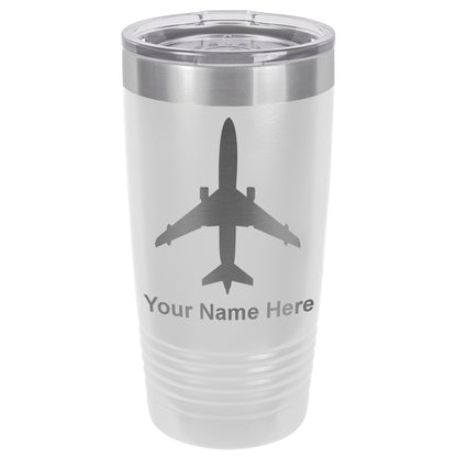 20oz Vacuum Insulated Tumbler Mug, Jet Airplane, Personalized Engraving Included