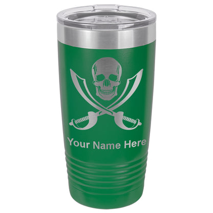 20oz Vacuum Insulated Tumbler Mug, Jolly Roger, Personalized Engraving Included