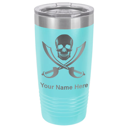 20oz Vacuum Insulated Tumbler Mug, Jolly Roger, Personalized Engraving Included