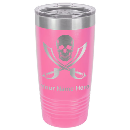 20oz Vacuum Insulated Tumbler Mug, Jolly Roger, Personalized Engraving Included