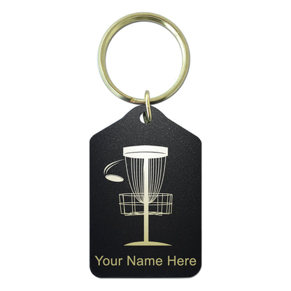 Black Metal Keychain, Disc Golf, Personalized Engraving Included