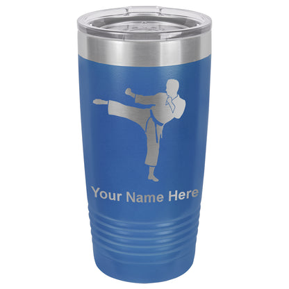 20oz Vacuum Insulated Tumbler Mug, Karate Man, Personalized Engraving Included