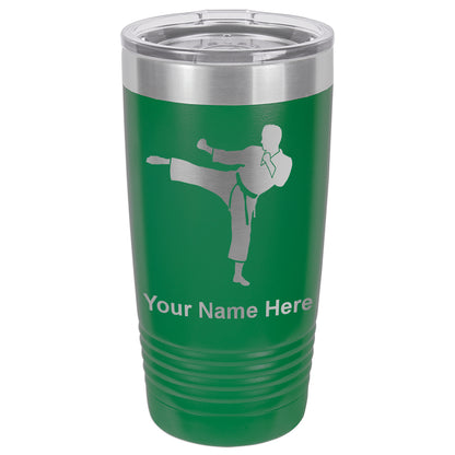 20oz Vacuum Insulated Tumbler Mug, Karate Man, Personalized Engraving Included