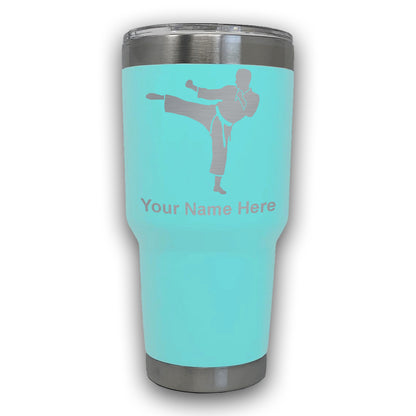 LaserGram 30oz Tumbler Mug, Karate Man, Personalized Engraving Included