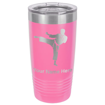 20oz Vacuum Insulated Tumbler Mug, Karate Man, Personalized Engraving Included