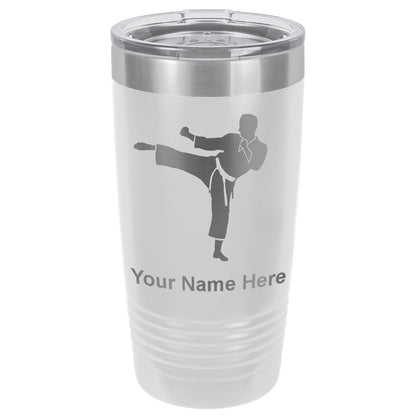 20oz Vacuum Insulated Tumbler Mug, Karate Man, Personalized Engraving Included