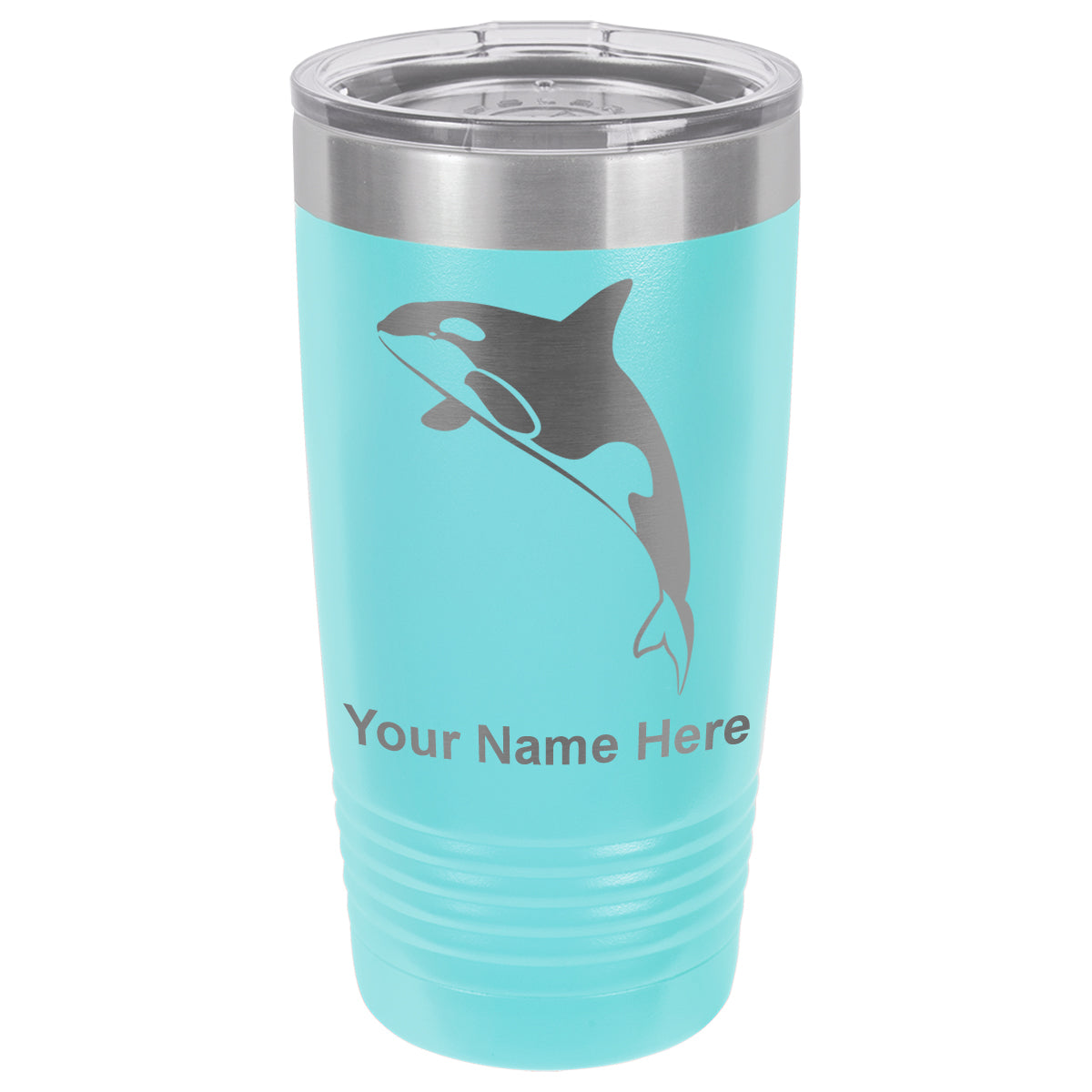 20oz Vacuum Insulated Tumbler Mug, Killer Whale, Personalized Engraving Included