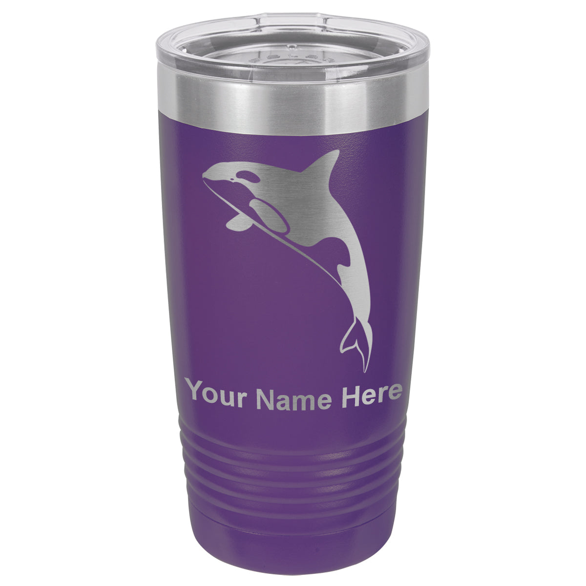 20oz Vacuum Insulated Tumbler Mug, Killer Whale, Personalized Engraving Included