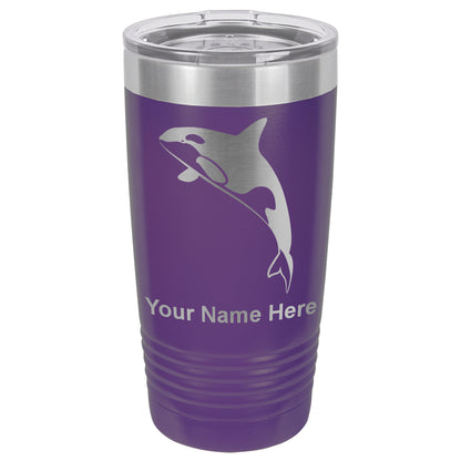 20oz Vacuum Insulated Tumbler Mug, Killer Whale, Personalized Engraving Included