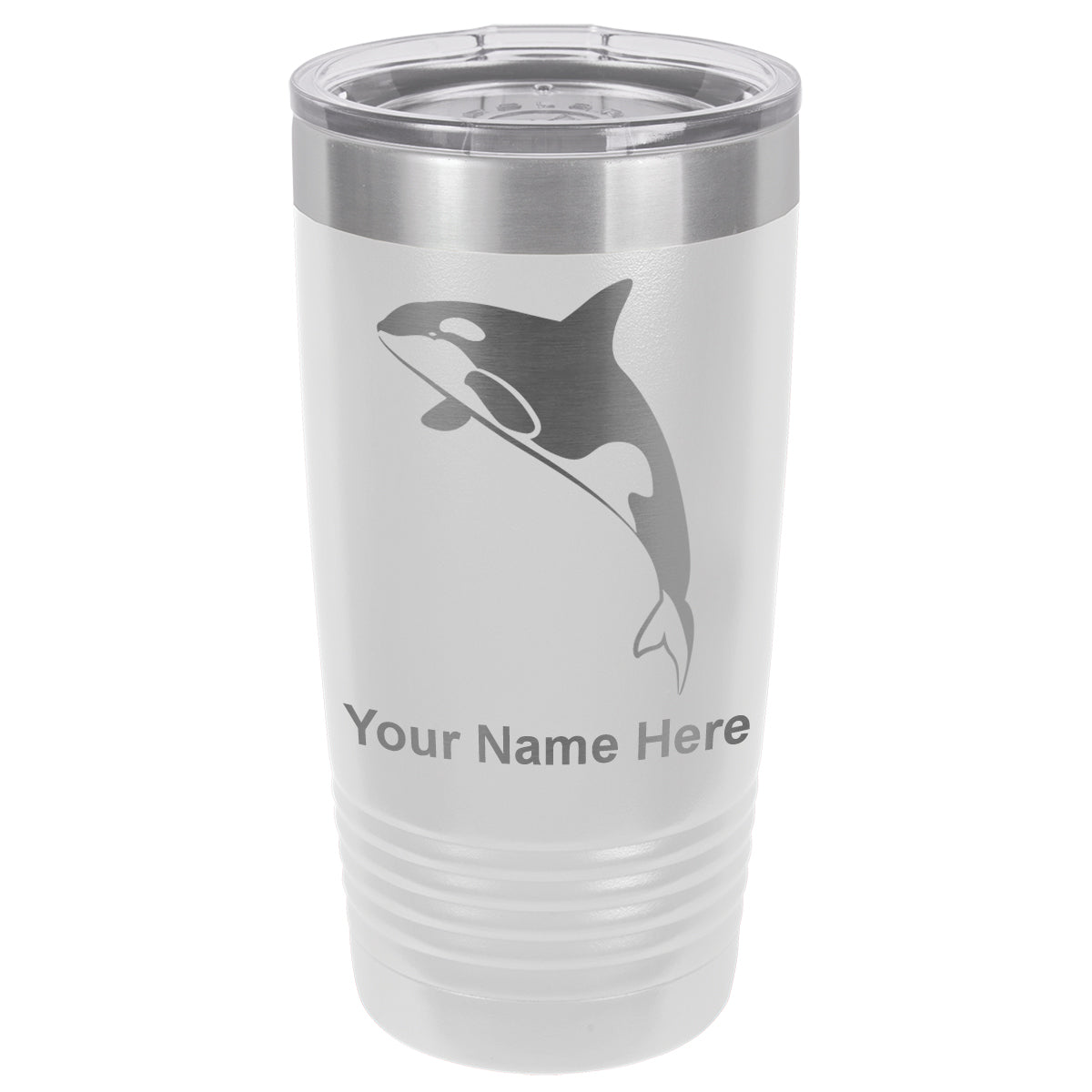 20oz Vacuum Insulated Tumbler Mug, Killer Whale, Personalized Engraving Included