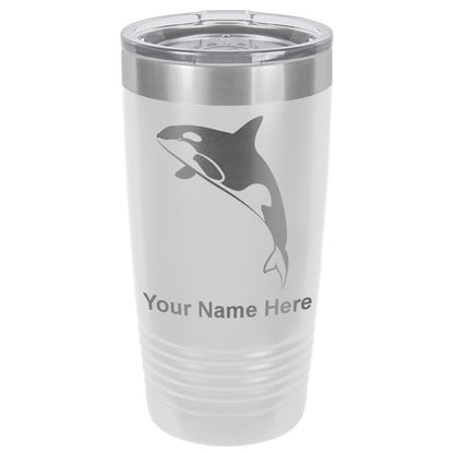 20oz Vacuum Insulated Tumbler Mug, Killer Whale, Personalized Engraving Included